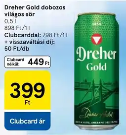 Tesco Dreher Gold dobozos világos sör ajánlat