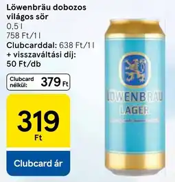Tesco Löwenbräu dobozos világos sör ajánlat