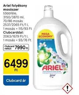 Tesco Ariel folyékony mosószer ajánlat