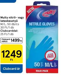 Tesco Multy nitril-, latexkesztyű ajánlat