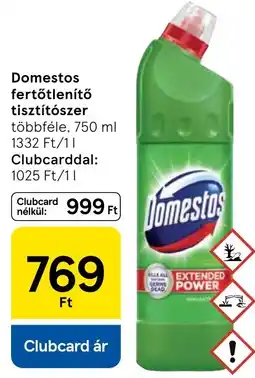 Tesco Domestos fertőtlenítő tisztítószer ajánlat