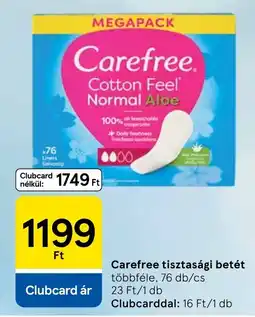 Tesco Carefree tisztasági betét ajánlat