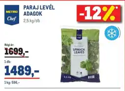 Metro METRO Chef PARAJ LEVÉL ajánlat