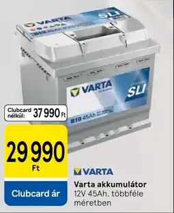 Tesco Varta akkumulátor ajánlat