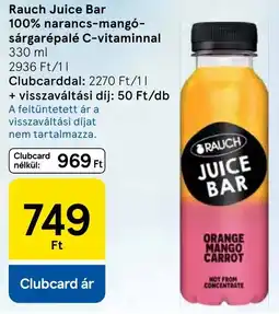 Tesco Rauch Juice Bar 100% narancs-mangó- sárgarépalé C-vitaminnal ajánlat