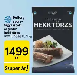 Tesco Delforg gyors-fagyasztott argentin hekktörzs ajánlat