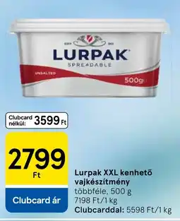 Tesco Lurpak XXL kenhető vajkészítmény ajánlat