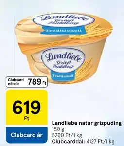 Tesco Landliebe natúr grízpuding ajánlat