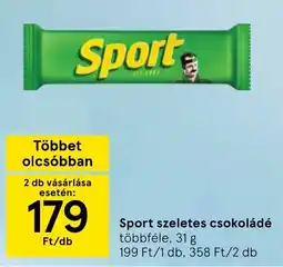 Tesco Sport szeletes csokoládé ajánlat