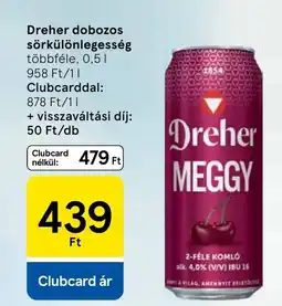 Tesco Dreher dobozos sörkülönlegesség ajánlat