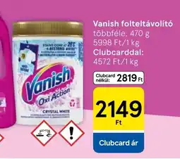 Tesco Vanish folteltávolító ajánlat