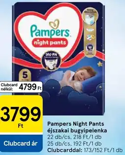Tesco Pampers Night Pants éjszakai bugyipelenka ajánlat