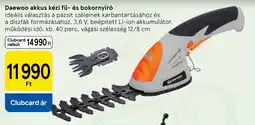 Tesco Daewoo akkus kézi fű- és bokornyíró ajánlat