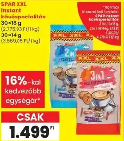 Spar SPAR XXL instant kávéspecialitás ajánlat