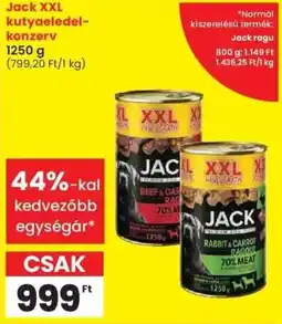 Spar Jack XXL kutyaeledel-konzerv ajánlat