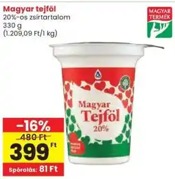 Spar Magyar tejföl 20%-os ajánlat