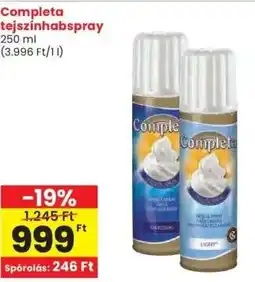 Spar Completa tejszínhabspray ajánlat