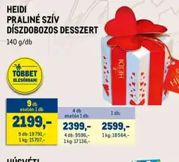 Metro HEIDI PRALINÉ SZÍV DÍSZDOBOZOS DESSZERT ajánlat
