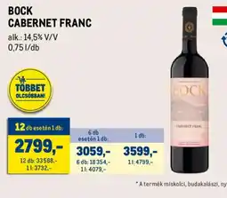 Metro BOCK CABERNET FRANC ajánlat
