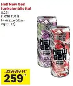 Spar Hell New Gen funkcionális ital ajánlat
