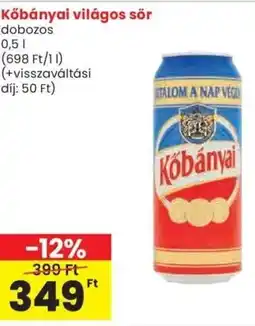 Spar Kőbányai világos sör ajánlat