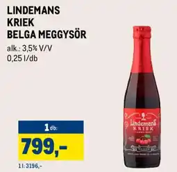 Metro LINDEMANS KRIEK BELGA MEGGYSÖR ajánlat