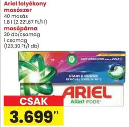 Spar Ariel folyékony mosószer / mosópárna ajánlat
