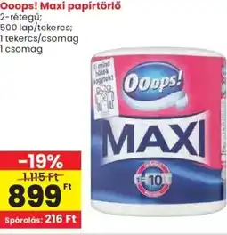 Spar Ooops! Maxi papírtörlő ajánlat