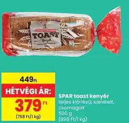 Spar SPAR toast kenyér ajánlat