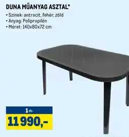 Metro DUNA MŰANYAG ASZTAL ajánlat