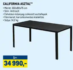 Metro CALIFORNIA ASZTAL ajánlat