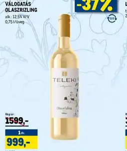 Metro TELEKI VÁLOGATÁS OLASZRIZLING ajánlat