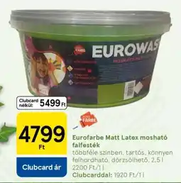 Tesco Eurofarbe Matt Latex mosható falfesték ajánlat