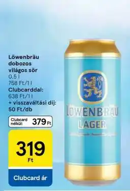 Tesco Löwenbräu dobozos világos sör ajánlat