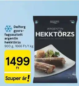 Tesco Delforg Gyorsfagyasztott Argentin Hekktörzs ajánlat