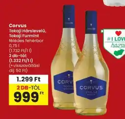 Spar Corvus Tokaji Hárslevelű, Tokaji Furmint ajánlat