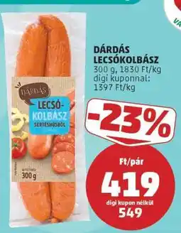 PENNY Dárdás Lecsókolbász ajánlat