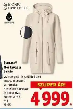 Lidl Esmara Női tavaszi kabát ajánlat