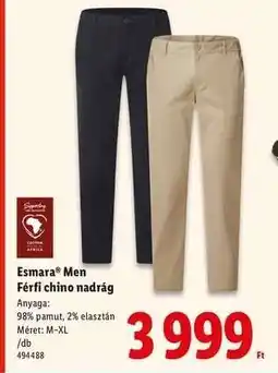 Lidl Esmara Men Férfi chino nadrág ajánlat