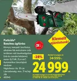 Lidl Parkside Benzines ágfűrész ajánlat