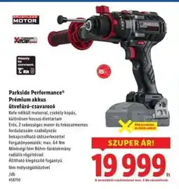 Lidl Parkside Performance Prémium akkus ütvefúró-csavarozó ajánlat