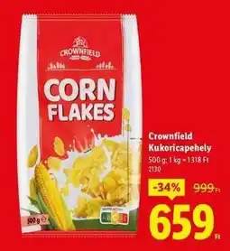 Lidl CROWNFIELD Kukoricapehely ajánlat