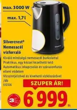 Lidl SILVERCREST Nemesacél vízforraló ajánlat