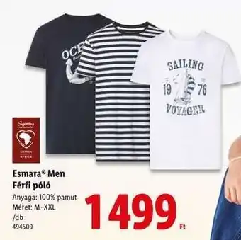 Lidl esmara MEN Férfi póló ajánlat