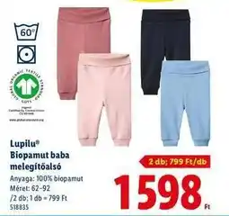 Lidl Lupilu Biopamut baba melegítőalsó ajánlat