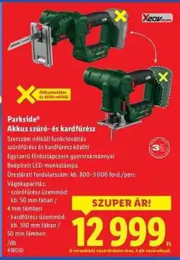 Lidl PARKSIDE Akkus szúró- és kardfűrész ajánlat