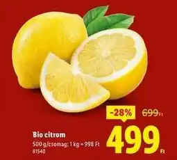 Lidl Bio citrom ajánlat