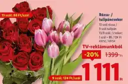 Lidl Rózsa- / tulipáncsokor ajánlat