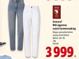 Lidl Esmara Női egyenes szárú farmernadrág ajánlat