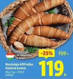 Lidl Nosztalgia kifli teljes kiőrlésű liszttel ajánlat